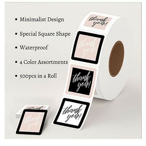 Thank you Stickers for Packaging orders, stick onto Thank you card Envelopes.. - Picture 3 of 6